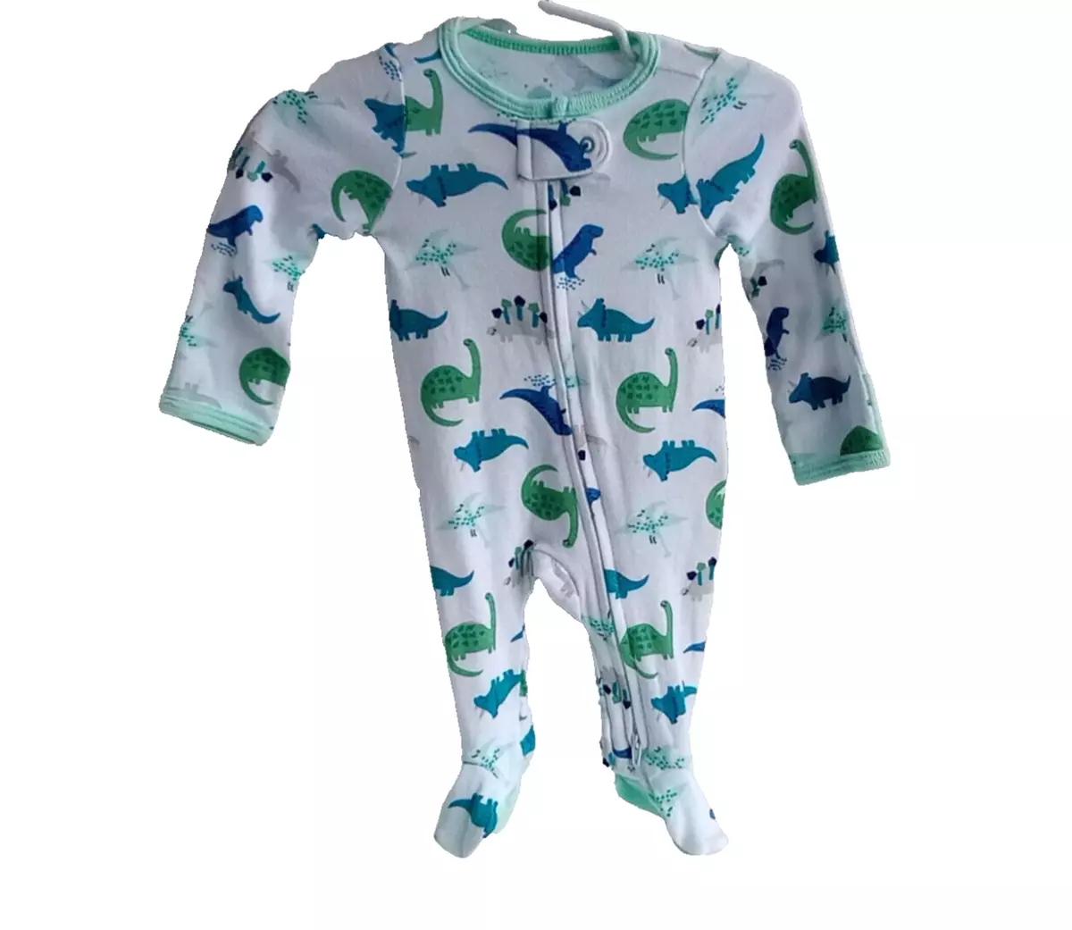 Cloud Island boy s white dino sleeper is size new born. New eBay
