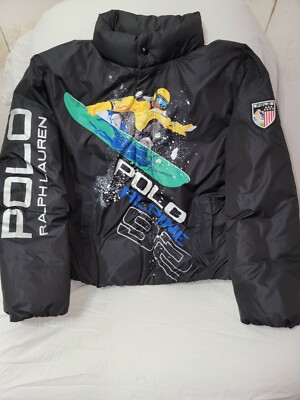 POLO RALPH LAUREN Ski ALPINE 92 PUFFER COAT SUI LARGE SNOWBEACH NWT $498 BLACK