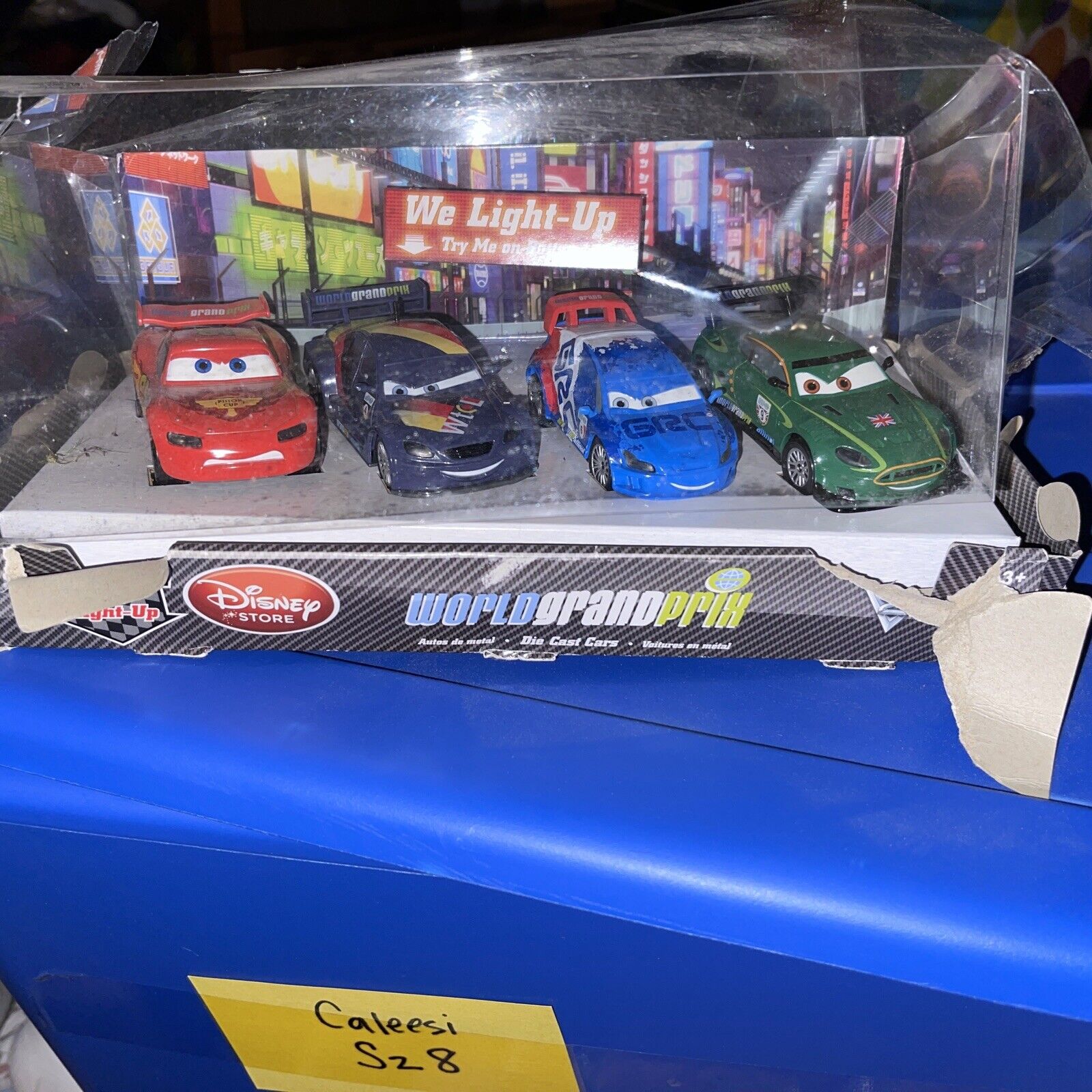 Disney Store Pixar Cars 2 World Grand Prix Die Cast 4 Pack Lighted Set NIB