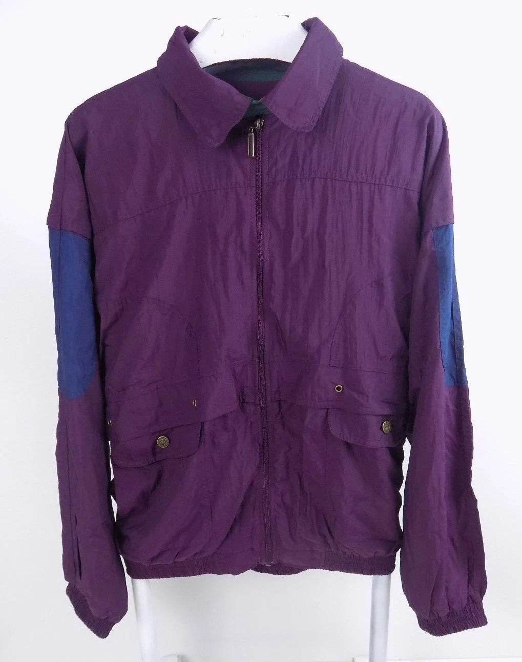 Vintage Bovattini Sportswear Mens Purple Nylon Windbreaker Jacket Size XL