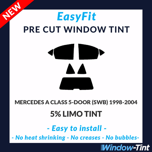 EasyFit Static Pre Cut Tint For Mercedes A Class 5-door (SWB) 98-04 5% Limo Rear - Bild 1 von 3