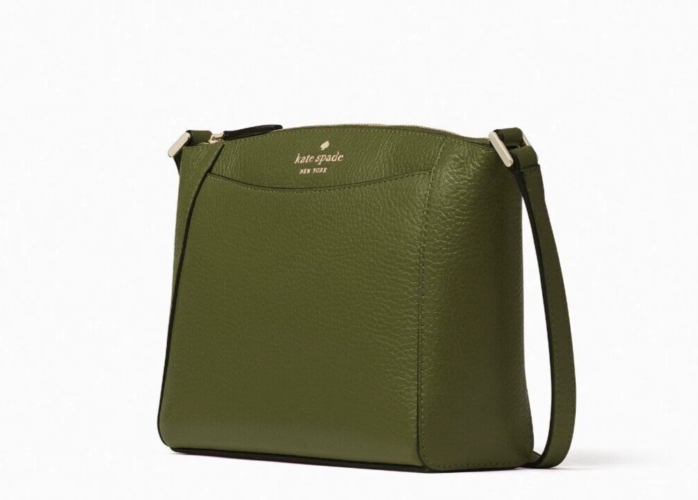 Nuova Kate Spade Monica a tracolla in pelle ciottolata verde incantata con sacchetto antipolvere