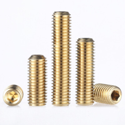 M2 M2.5 M3 M4 M5 M6-M12 Brass GRUB SCREWS CUP POINT HEX SOCKET SET SCREW DIN 916