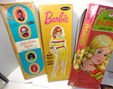 Vintage 1960's Lucky Locket Kiddles Barbie Paper Dolls w Clothing Pieces parts