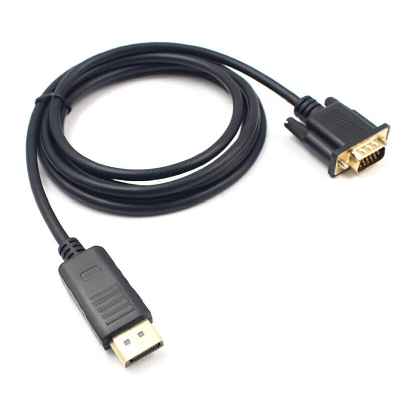 6Ft Displayport DP Male To VGA Male Adapter Display Port Cable Converter 1080P - Imagen 4 de 4