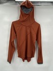 Salomon Women's Zip Up Sweater w/ Hoodie  Advanced Skin Warm Size Large Orange