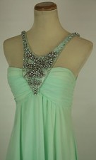 NWT Windsor $110 Mint Evening Prom Formal Gown Cruise Dress size 7 High Low Long