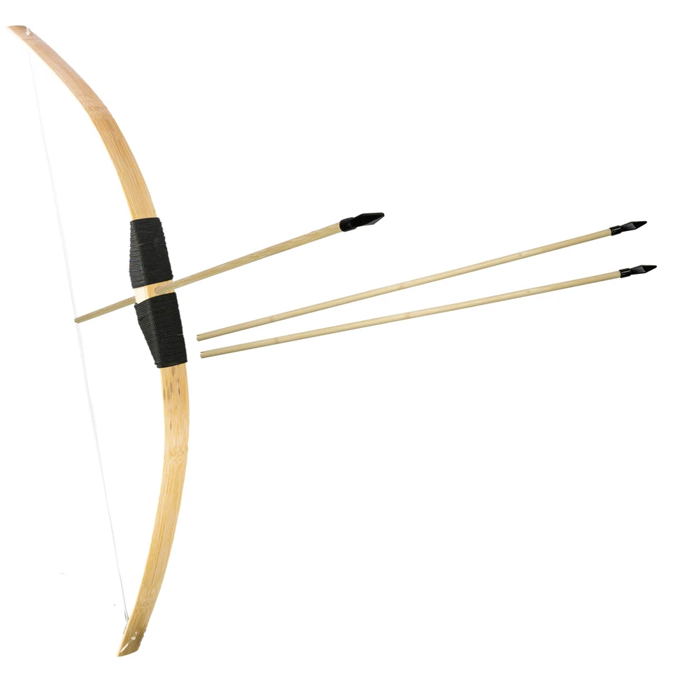 ORAMICS Bambus Bogenschießen Set Bambusbogen 3x Gummispitzpfeile Holzbogen Pfeil Bogen