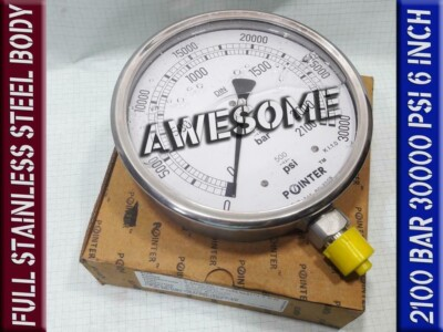 #ad #ad High Pressure Gauge Dual Scale 0 2000 BAR 0 30000 PSI $103.37