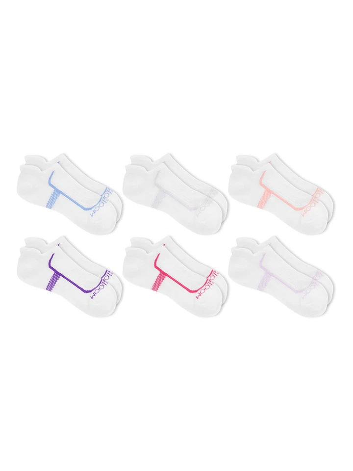 Fruit of the Loom Women's CoolZone Cotton Cushion No Show Tab Socks, 6 Pack - Image 2 of 3