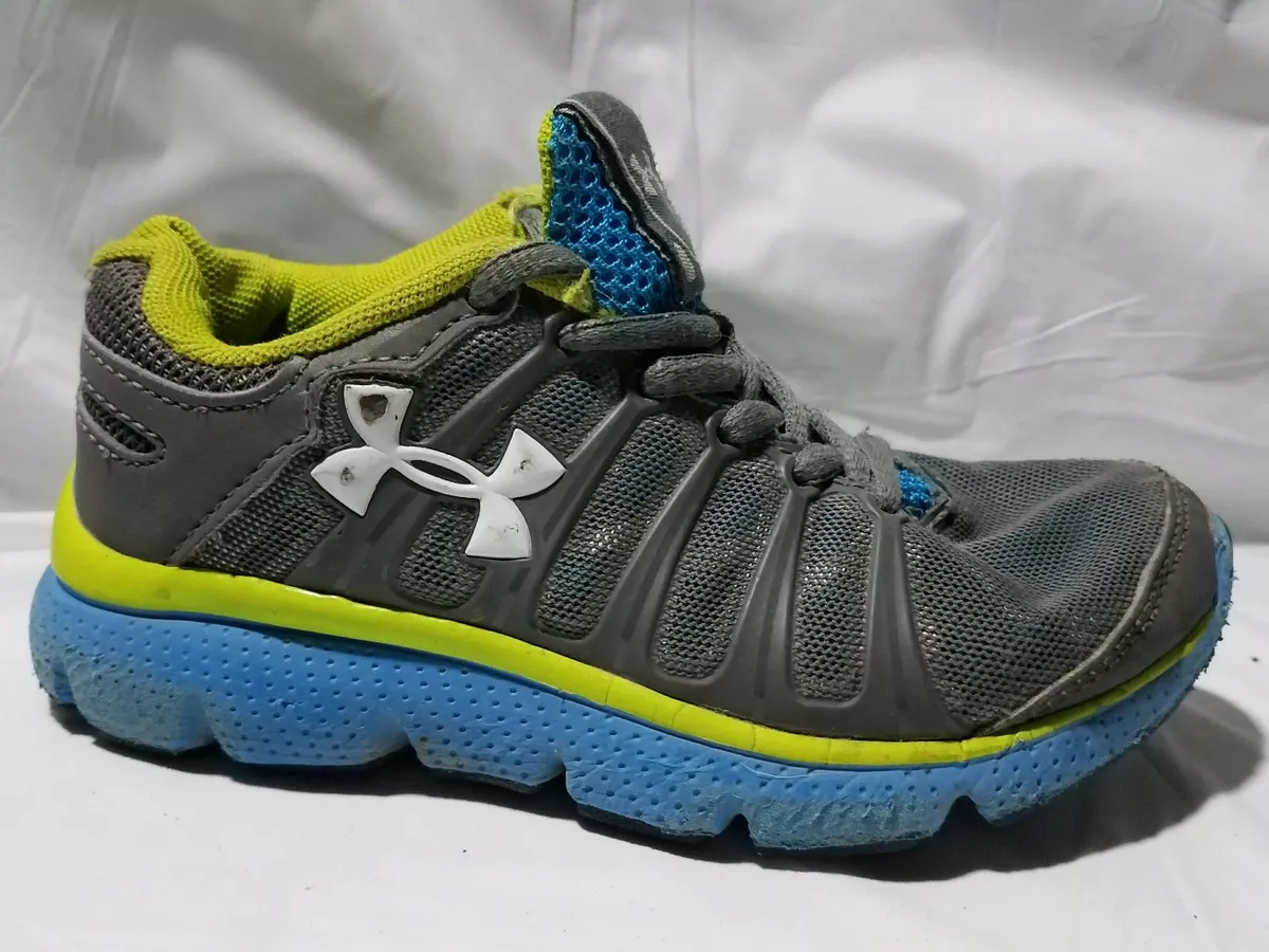 Under Armour Kids Pulse II Grit Sneaker Blue Gray Boys 11 Youth