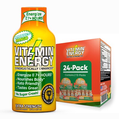 (12 Pack) Vitamin Energy  Immune+ Mango Energy Shots, Clinically Proven