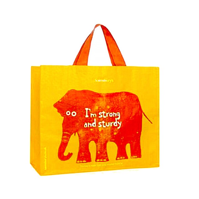X3 Sainsburys Elephant Reusable Large Shopping Bags 100 Strong and