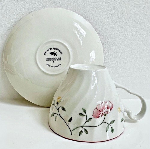 TAZA(S) Y PLATILLO(S) de verano Johnson Bros de té/café - hecho en Inglaterra - Imagen 6 de 6