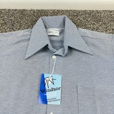 NWT Vintage 70s Van Heusen Shirt Disco Point Collar Vanknit Checked Mens Medium