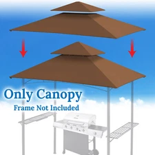 BBQ 8'x5' Double Tier Replacement Canopy Grill Gazebo Roof Gazebo Cover Top