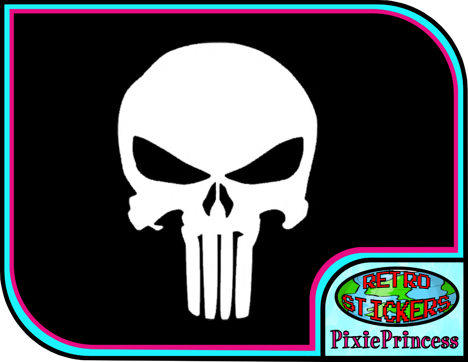 The Punisher Skull logo Vinyl Decal 7 tall x 5 wide Marvel