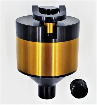 Metal Funnel Grinder Spice Hand Mill 1.75'' Dia Black Gold Color w/ Glass Vial