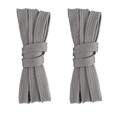 2pair Double Layers Flat Shoe Laces Strings Dark Gray for Sneakers 36 45 48  Inch