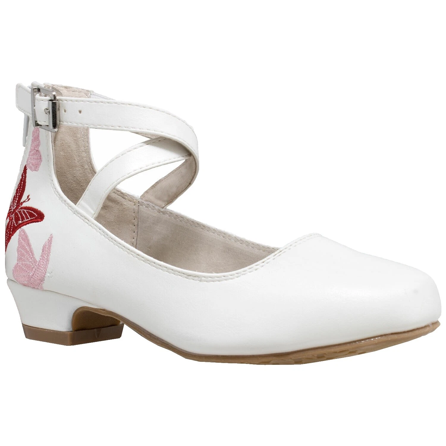 Zapatos Formales De Cuero Sintético Blanco para Niñas