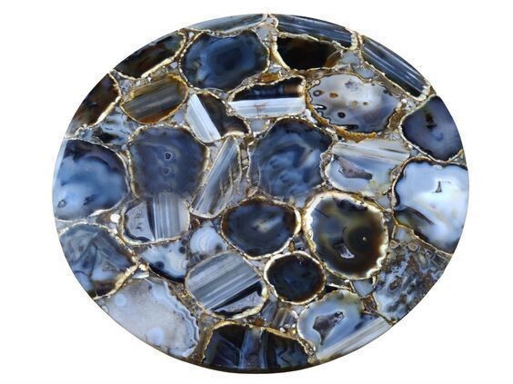 Natural Round Agate Coffee Table Centerpiece Valentine's Day Gift