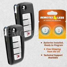 2x Smart Keyless Entry Car Remote Flip Key Fob for Nissan Infiniti Kbrastu15-4