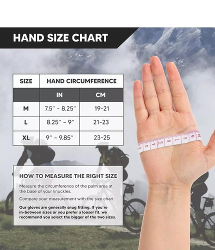 MTB Cycling Blue Road Bike Gloves for Men, Shock Absorbing/Gel Padded, LARGE - Picture 6 of 7