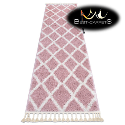 Toller TEPPICH Läufer ''BERBER'' Troik Pink für die Küche in den Flur & Flur