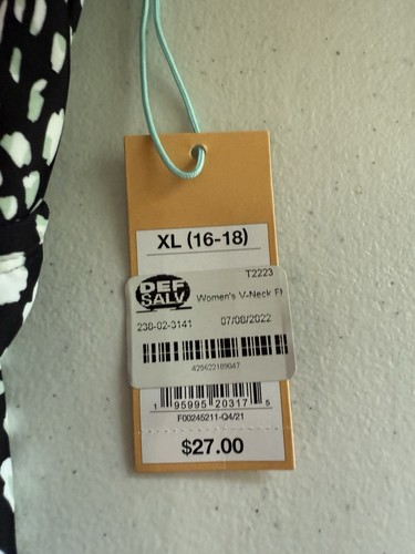 Kona Sol Black White Mint Leopard Print Faux Wrap Front Tankini Top size XL New - Picture 4 of 10