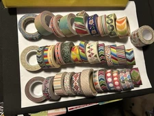 Lot of 33 WASHI TAPE - All NEW or Barely Used! Shapes Dots Flowers & More!