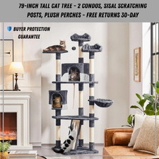 XXL Cat Tower Sturdy Large Cats Thick Scratching Post Multi-Level Indoor Condo