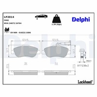 Bremsbelagsatz Scheibenbremse Delphi LP2014 FüR Ford RU8 Panda 500 KA Fiat Tdci