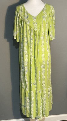 Amanda Stewart Leisurewear Size Large Maxi Floral Dress Cottage Boho VINTAGE