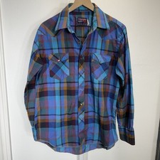 Vintage Wrangler Pro Rodeo X Long Tails Plaid Pearl Snap Shirt 16 1/2 X 34