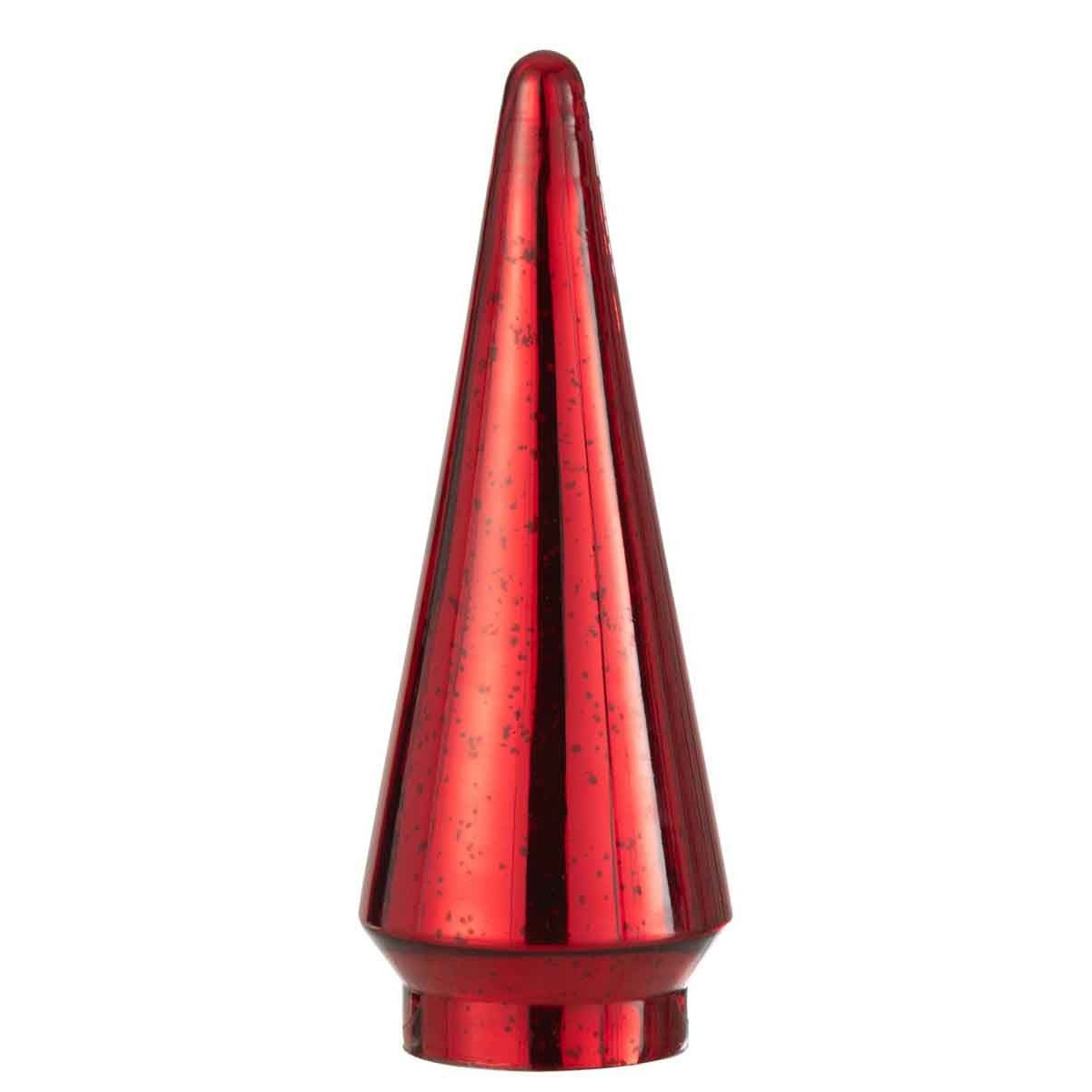 Sapin de Noël en verre rouge 34cm à éclairage LED design contemporain