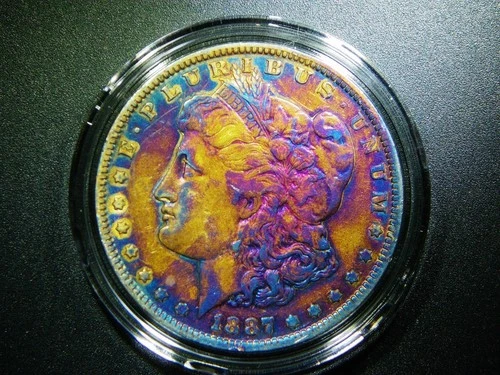 VF DETAIL 1887-O MORGAN SILVER DOLLAR BEAUTIFUL TONING COLLECTOR COIN M-1273