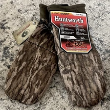 Huntworth Mens Scout Heat Boost Lined Hunting Pop Top Glove Mossy Oak Bottomland