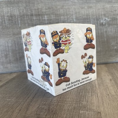 Vtg Cub Scout Garfield Odie Notepad Paper Cube Because Too Much Fun Collectible