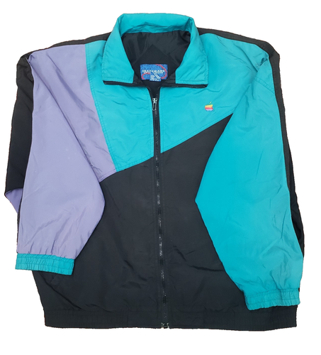 Vintage APPLE Computers Color Block Windbreaker Jacket Size XL | eBay