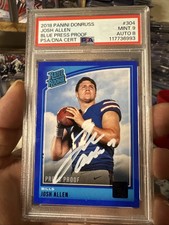 2018 Panini Donruss Rated Rookie Josh Allen Press Proof Blue (RC) Auto PSA 9