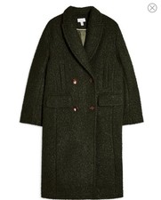 Nordstrom Top Shop Green Boucle Coat 8-10 m $180
