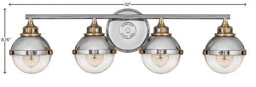 Hinkley Fletcher 32" Wide Polished Nickel 4-Light Bath Light - Picture 6 of 7