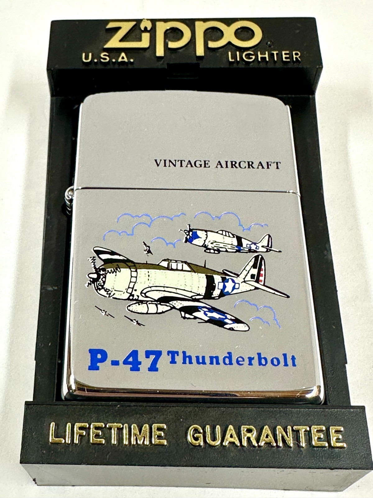 jk38 Zippo 1995 Vintage aircraft P47 Thunderbolt NIB