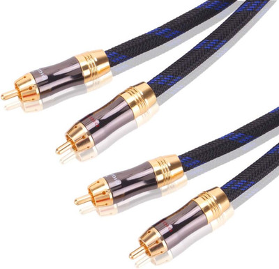 Dual 2RCA Male to 2RCA Male Stereo Audio Cable, Double-Shielded (OD 8.0Mm), for 