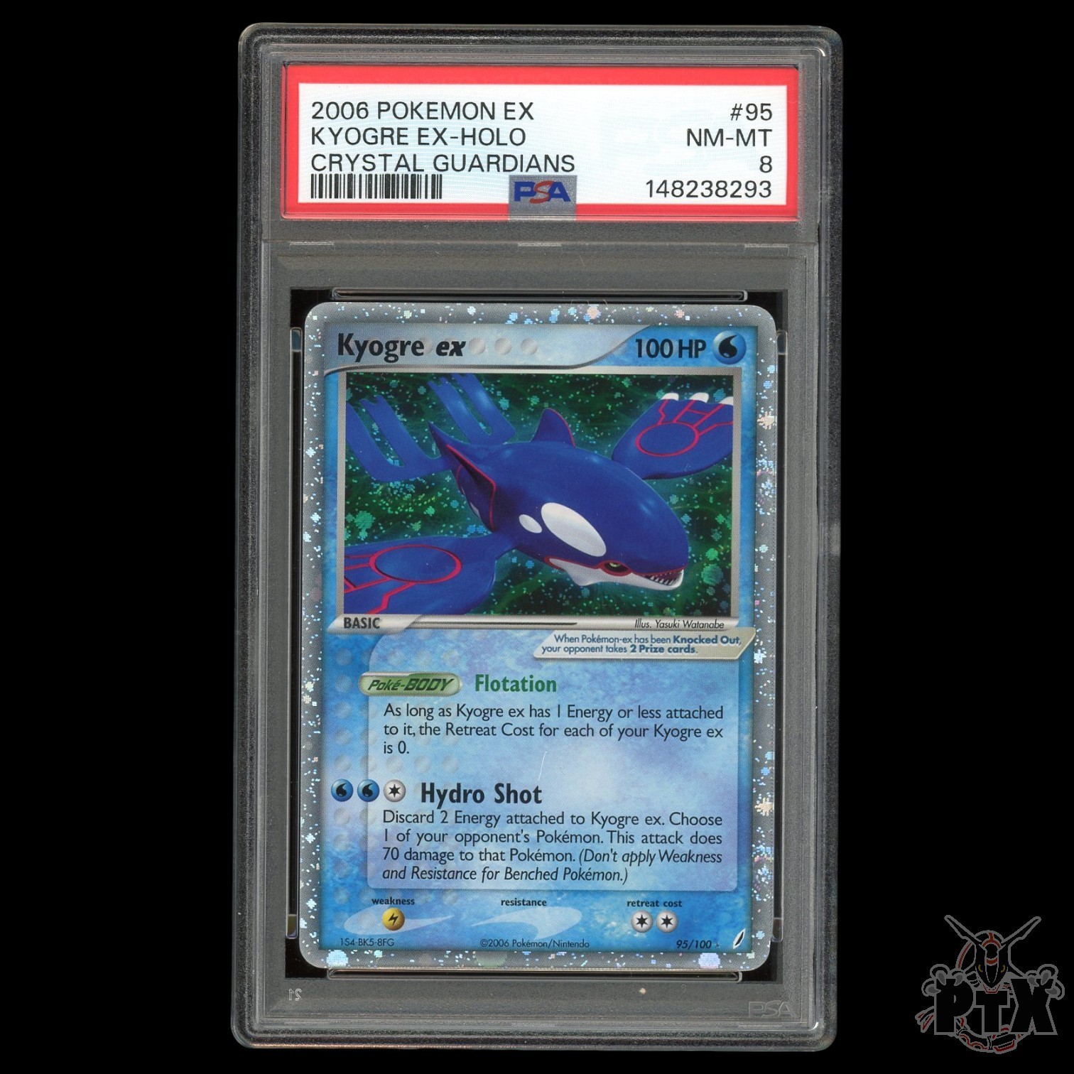 Kyogre ex 95/100 PSA 8 Crystal Guardians Pokemon 2006
