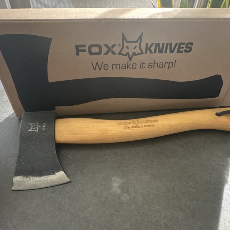 Fox Knives Yankee FX-FA700 Carbon Steel Axe Hickory Handle Blade Guard