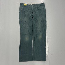 Vintage 60s Green Sanforized Cotton Workwear Chinos 36x31 1960s True Vintage