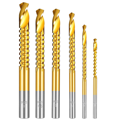 #ad 8 Pack Titanium Coated HSS Twist Drill Bits 3 10Mm Serrated Side Cutting Drill $11.54