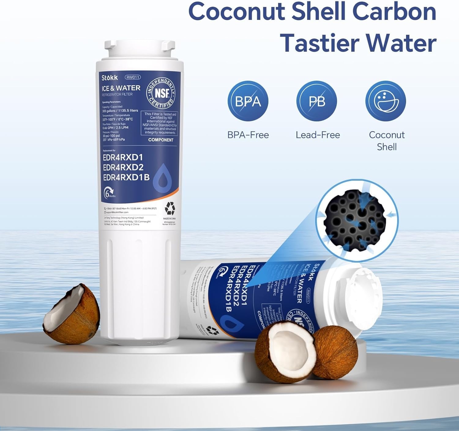 3 PK UKF8001 Refrigerator Water Filter for Whirlpool EDR4RXD1 Everydrop Filter 4