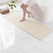 Ivory Extra Soft Absorbent Chenille Bathroom Rug Bath Mat Washable 24x70 Inch